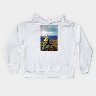 Colourful Cairn on Side Pike Kids Hoodie